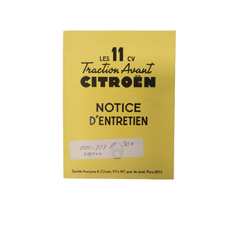 NOTICE D'ENTRETIEN LES 11CV NOTICE D'ENTRETIEN LES 11CV